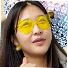 무테 인싸 하트 선글라스 옐로우 하트선글라스 초등학생선글라스 생일파티안경, 1개, 기본