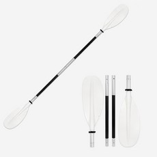 四段雙頭槳 鋁合金船槳 獨木舟划槳 皮划艇划槳 四節組合槳 台灣出貨, 白色四段雙頭槳