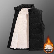 加絨大尺碼輕薄保暖背心馬甲 - 秋冬寬鬆短款羽絨棉服背心