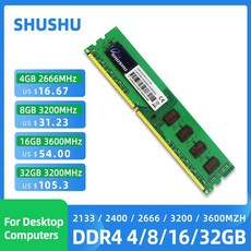 Memoria Ram DDR4 8GB 4GB 16GB 32GB 2133 2400 2666 3200MHz 데스크탑 메모리 DIMM DDR4 PC4-17000 21300 256, 보여진 바와 같이, 4GBDDR42400MHz, 1개