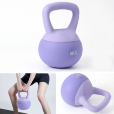 헬스장 코어 근육 전신운동 케틀벨 홈짐 근력 강화 상체 하체 운동기구 6kg 퍼플, 1개