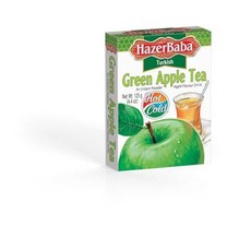 Hazer Baba Instant Drink Mix with Green Apple Flavor Fruity Natural Powder Caffeine-Free Quick, 4.4온스(1팩), 1개, 125g, 1