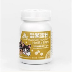 萊恩家 汪喵星球 亮毛護膚鱉蛋粉 寵物鱉蛋粉 皮膚保健 毛髮增量 60g 毛髮亮麗, 1個
