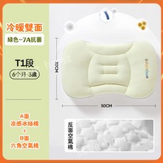 【隔日到貨】兒童枕頭 寶寶枕頭 嬰兒太空分區枕 嬰幼兒護頸枕 兒童水洗枕 兒童太空分區枕 四季幼兒園枕 兒童午睡枕, T1段綠色【6個月-3歲】兒童分區枕