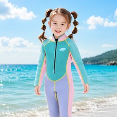 bayb 유아동 어린이 2.5mm 스윔슈트 키즈 웻슈트 물놀이 수영복 잠수복 래쉬가드 남아 여아 WS1-4, WS-2(민트), 2XL