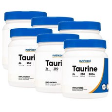 뉴트리코스트 타우린 파우더 무향 Nutricost Taurine Powder, 500g, 6개
