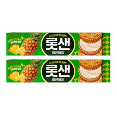 롯데 학교 학원 회사 간식 롯샌 파인애플 아이 과자 초콜릿 쿠키 초코 105g, 2개