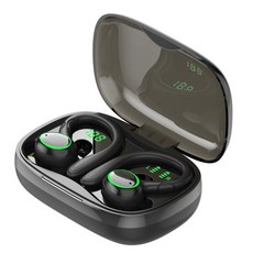 聲達人 i25 掛耳式真無線藍牙耳機 運動降噪耳機, 1個, 標準版-綠色燈光【高清音質+久戴不痛】