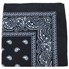 6개 팩 XL 페이즐리 면 프린트 반다나 - 68.6cm x 로열 블루 [호환], 블랙