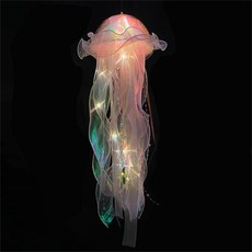 테마 파티 장식 LED 빛나는 해파리 랜턴 언더 바다의 다채로운 해파리 램프 오션 테마 파티 장식, 이미지를 참조해 주십시오, 분홍색, 핑크색, 1세트