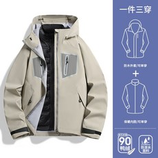 三合一羽絨沖鋒衣男款 新款秋冬戶外登山滑雪連帽三防夾克