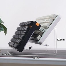 亞克力鍵盤展示架 懸浮式堆疊置物架, 1個, 白磨砂雙鍵盤展示架 送螺絲包