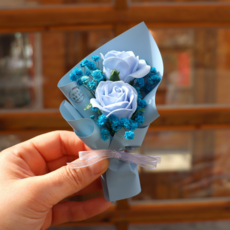 컬러 장미 꽃다발, 블루