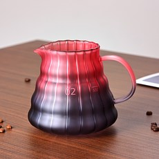 해피유통 핸드드립 커피 메이커 세트 유리 드리퍼 필터 컵 세트 홈 카페 용품, 600ml 내부 줄무늬 무뚜껑 구름 주전자 (검은 장미