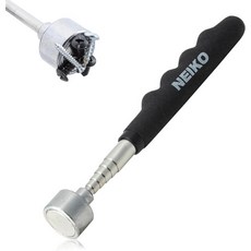 NEIKO 25파운드 텔레스코핑 마그네틱 픽업 도구 30인치 확장 가능 실버 스테인리스 스틸 원통형 1인치 헤드 당김력, Pick Up Tool, 25 Pound