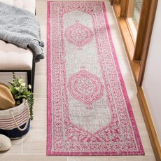 SAFAVIEH Courtyard Collection 2'3 SAFAVIEH Courtyard Collection 2'3" x 6'7" Light Grey/Fuchsia CY875, 라이트 그레이/자홍색, N/A