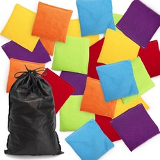 Coloch 콘홀 콩주머니 24개입 3.9인치 x 휴대용 및 가방 포함 파티던지기 게임용 다채로운 캔버스 토스 백 다양한 색상