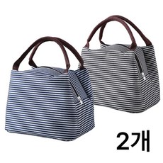 엘리어즈 직장인 보온보냉 도시락가방, 블랙+네이비, 2개