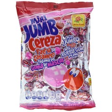 롤리팝 캔디 팝 막대 사탕 롤리팝스 미니 점보 세레자 풍선껌 채우기 멕시코 50 체리, 10g, 1개