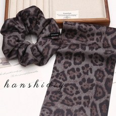 [치명적인 호피] 헤어악세사리재료 레오파드 리본만들기, 14cm 짙은 회색