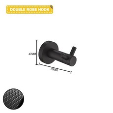매트 블랙 타월 목욕 가운 걸이 화장지 변기솔 벽걸이형 욕실용품, 1개, 15. Double Robe Hook