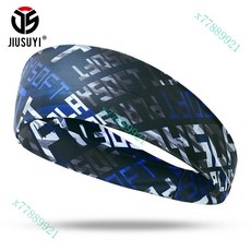 寬邊運動發帶 額頭吸汗止汗帶 跑步頭巾 洗臉束髮帶, 藍色字母, 1個