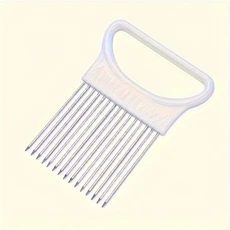 [주방용 슬라이서 도구] 스테인리스 스틸 양파 포크 마늘 과일 및 채소에 적합, 02 하얀색