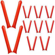 피플스파티 국산 원형 응원용 막대풍선 벌룬스틱스 10쌍, 20개, 빨간색