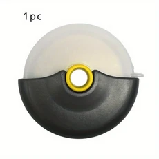 뚜껑이 있는 1pc 스테인레스 스틸 라운드 피자 커터 룰렛 휠 반죽 슬라이서 베이킹 액세서리 도구, 02 노란색