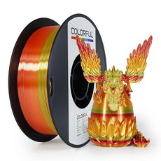 COLORFUL 멀티컬러 3D 프린터 PLA 실크 레인보우 필라멘트 1.75mm 빠른 색상 그라데이션 변경 1kg(2.2파운드) 스풀 1개 치수 정확도 +/- 0.02mm, COLORFUL 멀티컬러 3D 프린터 PLA 실크 레인