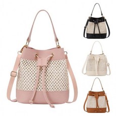 복조리 스타일 여성 데일리 예쁜 라탄 가방 여름 여자 왕골 밀짚 크로스백 캐주얼백 미니