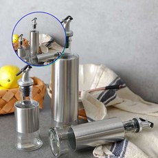 쌍문상회 지금 필요한 오일병세트 조미료통세트 스텐양념통 3사이즈 유리오일병 참기름병 유리 양념통세트 세리에 오일병 스텐 350ml 중 31872EA, 중(350ml)