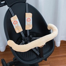 純棉推車墊 純棉嬰兒推車座墊 推車坐墊 四季款坐墊推車配件高景觀車外出純棉推車墊 豬崽哼哼新款溜娃神器坐墊兒童推車棉墊, 小獅子扶手套裝, 1個