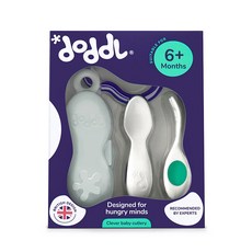 doddl秒拾餐具 學習筷訓練寶寶自主進食, 1個, 嬰兒學習餐具2件組(附攜帶盒), 三色, 叉子、湯匙