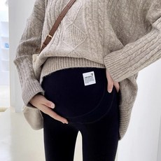 티류으스 여성 가을 겨울 임산부 레깅스 슬림핏 날씬해보이는 배압없는 고탄력 임부복 임부레깅스 복대형 편안한 바지 WY(1)