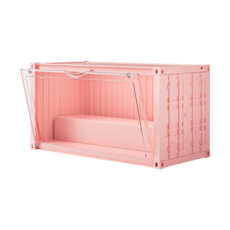 收納展示櫃, 集裝箱收納盒（帶燈）粉色
