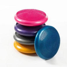 健身瑜伽平衡墊加厚氣墊球普拉提核心力量訓練動支撐訓練平衡盤, 1個, 帶刺【加厚防爆】髒橘色（直徑34cm）+送打氣筒:無規格