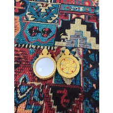 圓型純銅鍍金噶烏盒單面玻璃, 如圖所示, 1個