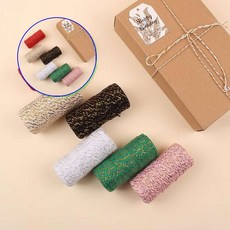 쌍문상회 지금 필요한 반짝이끈 포장끈 트와인끈 택끈 포장리본 선물포장끈 크리스마스장식 포장재료 선물포장재료 컬러끈 공예끈 답례품포장 포장줄 31872EA, 화이트+실버