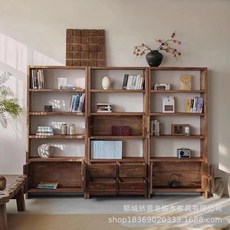 【椿嶼】複古老榆木博古架家居小戶型裝飾多寶閣置物架書架茶具酒瓶展示櫃, 款式二