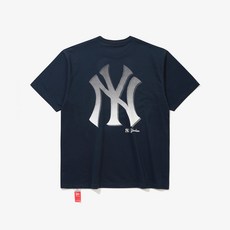 뉴에라 MLB 뉴욕 양키스 하프톤 티셔츠 네이비 15147536