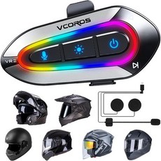 VCOROS 코로스 VR2 오토바이 헬멧 헤드셋 16색 RGB 조명 긴 배터리 수명 스피커 듀얼 노이즈 캔슬링 AI 음성 비서 IPX6 방수 하드 마이크 포함 258496, Hard Microphone