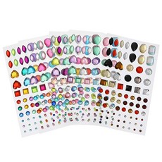 TOYMYTOY 주얼 스티커 바디 네일 메이크 3D 네일 스티커 자체 접착성 6매 포함