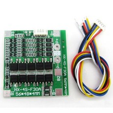 4S 14.8V 리튬이온 18650 BMS 보호회로 - 30A 연속전류 - 고전류 MOS 밸런스 충전 지원