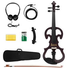 전기 바이올린 4/4 풀 사이즈 사일런트 세트 초보자를위한 솔리드 메이플 메탈 전자 성인 연습 등급 시험, 6)style 4 black