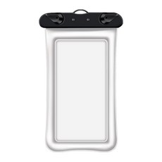 漂浮氣囊手機防水袋 手機套 防水包 浮潛 淺水袋【台灣出貨】, 白, 1個