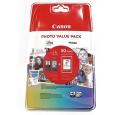 Canon 캐논 PG540L CL541XL 고용량 정품 잉크 카트리지 세트 컬러 및 흑백 2개 묶음 4x6 포토 용지 50매 포함 - 판지 멀티팩, Plastic packaging 2018
