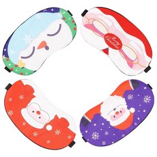 ECLATIS HYCLES 아이 마스크 만화 동물 4팩/8팩 귀여운 수면 조절 가능한 스트랩 편안한 암막 커버 섀도우 어린이 남성 여성 상쾌한 여행 눈가리개 게임 ①만화 크리스, ①만화 크리스마스