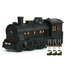 品菲特 PINFIS 復古火車香氛機/水氧機/擴香儀 (贈水性精油3入), 1個, 檸檬, 雪松, 橙, 茶樹, 尤加利