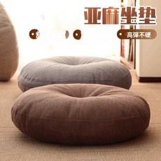 《小日子家居館》飄窗瑜伽地板大號亞麻蒲團坐墊 加厚圓形布藝 陽臺日式榻榻米打坐墊, 1個, 米白色,直徑50cm[可拆洗]